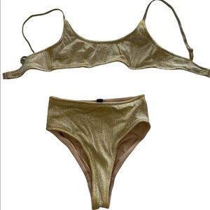 Triangl Sparkly Gold Bikini Set
